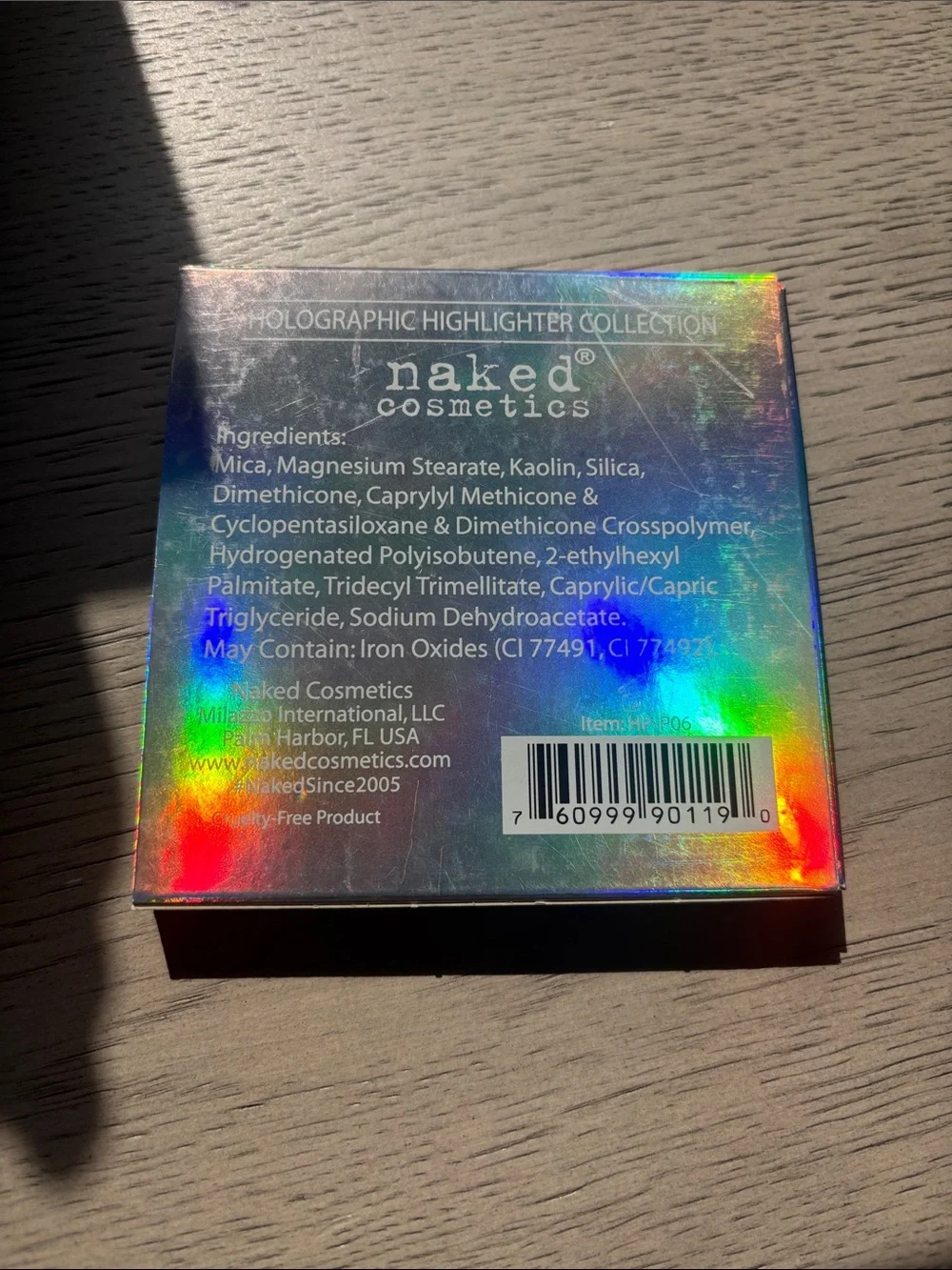 Naked Cosmetics Holographic Box